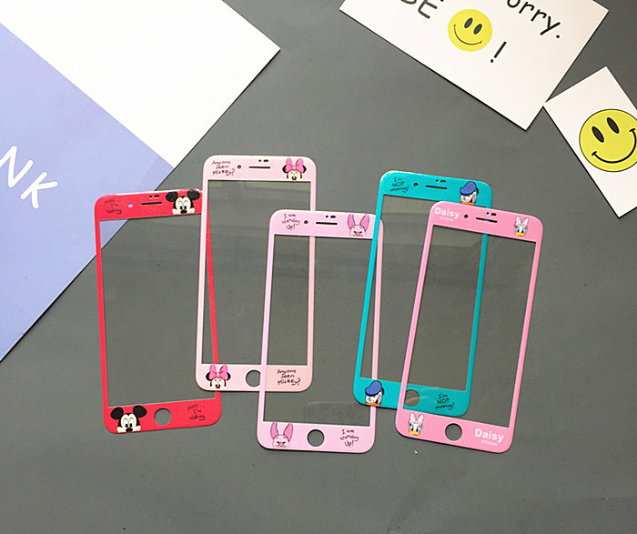 ディズニーキャラクターiphone8/7/6sケース人気強化ガラスフィルム付きセット アイフォン8/X携帯カバー
