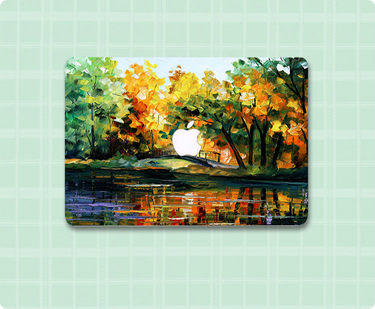 マックブックおしゃれ森風景可愛いステッカー油彩Mac Bookカバー保護フィルム
