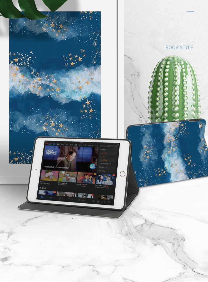 エレガント綺麗ネイビーipad proケースPUレザー製11星空スター女性タブレットair3 iPad Air4ケース第4世代
