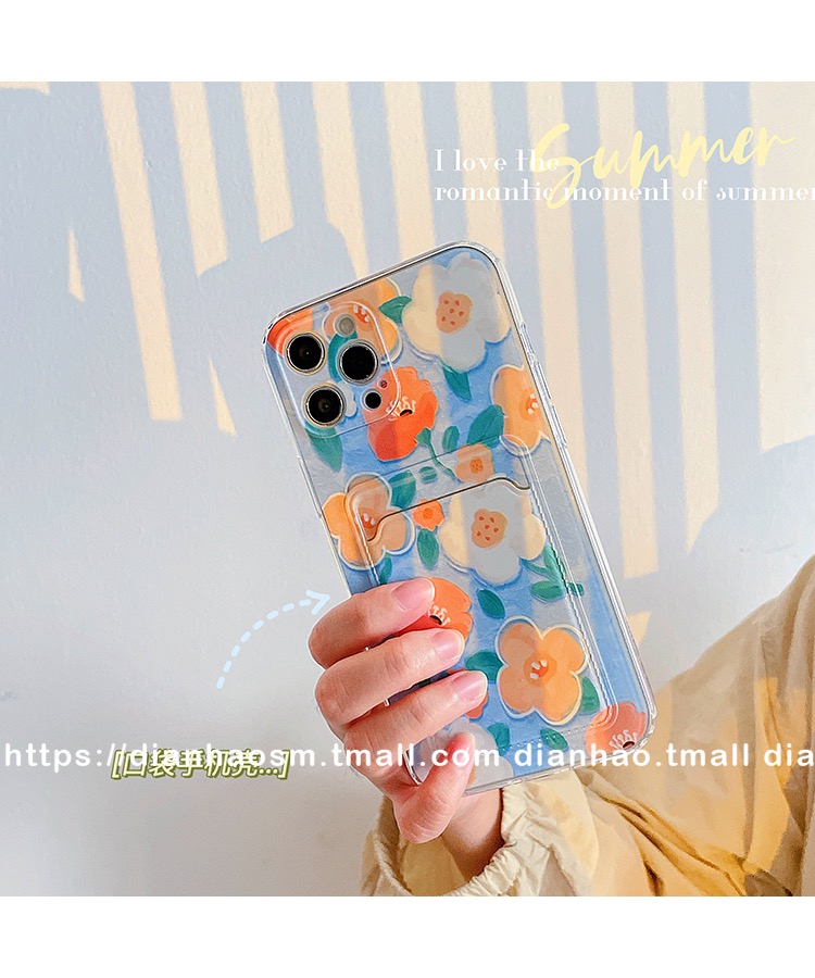 アイフォン12/11Pro/MaxケースiPhone 12 mini/11花柄可愛いiPhone背面カード収納
