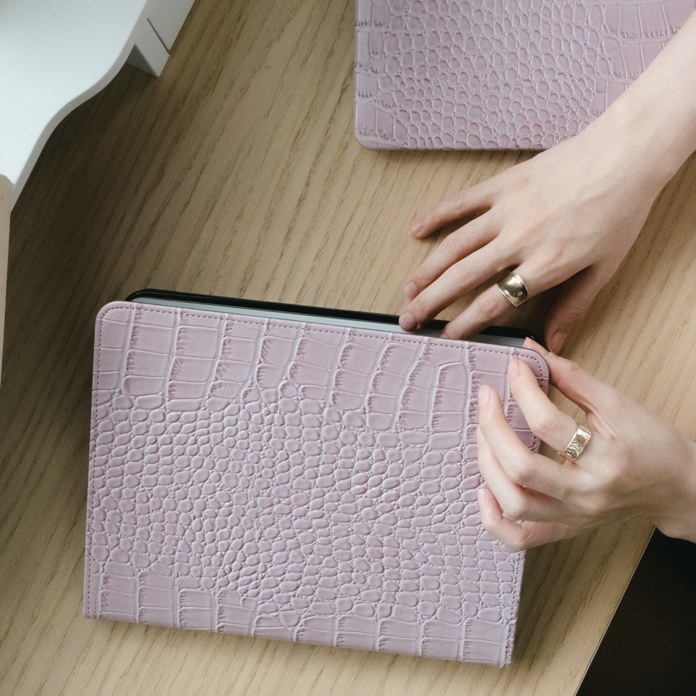 ピンク第5世代ケース シンプル高級クロコ柄iPadPro 2021 11インチiPad Pro第3世代保護カバー