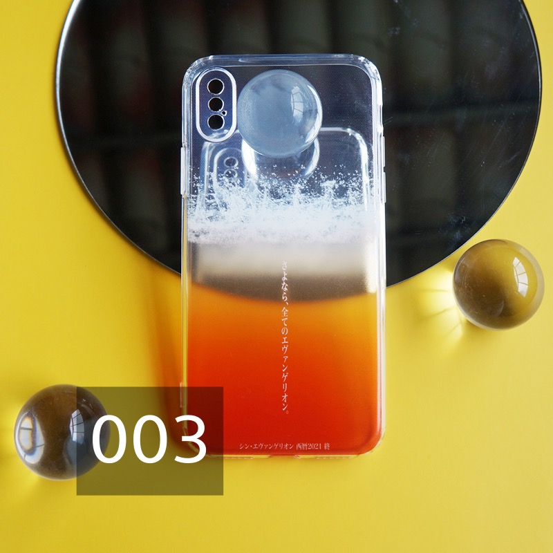 EVAグラデーション色アイフォン1413スマホケース透明iphone14/12シリコンケース エヴァ